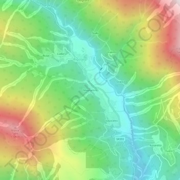 Topografische Karte Magnanins, Höhe, Relief