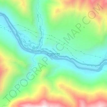 Topografische Karte Pharkaythang, Höhe, Relief