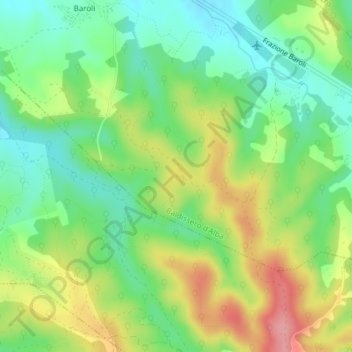 Topografische Karte Bricco Rotondo, Höhe, Relief