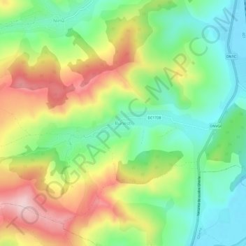 Topografische Karte Bunești, Höhe, Relief