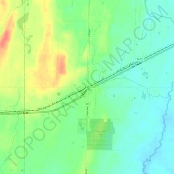 Topografische Karte Bark River, Höhe, Relief