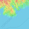 Topografische Karte Canoe Island, Höhe, Relief