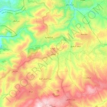 Topografische Karte Tibnine, Höhe, Relief