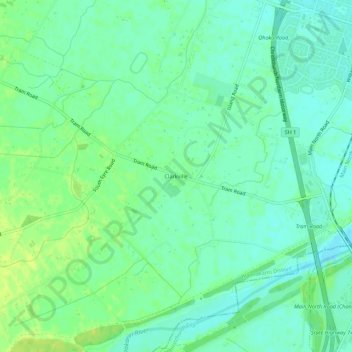 Topografische Karte Clarkville, Höhe, Relief