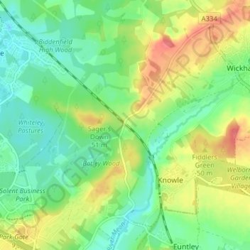 Topografische Karte Tapnage, Höhe, Relief