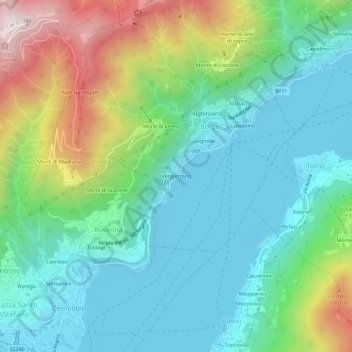 Topografische Karte Vergonzano, Höhe, Relief