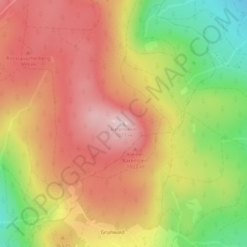 Topografische Karte Bärenstein, Höhe, Relief