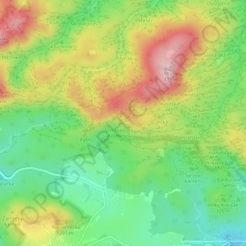 Topografische Karte Paroh, Höhe, Relief
