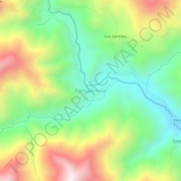 Topografische Karte Pachapiriana, Höhe, Relief