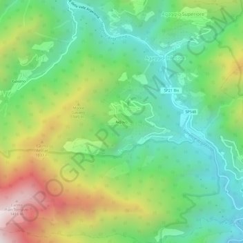 Topografische Karte Aigovo, Höhe, Relief