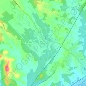 Topografische Karte Riudarenes, Höhe, Relief