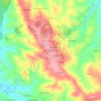 Topografische Karte Marco de Samuel, Höhe, Relief