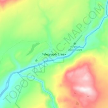 Topografische Karte Telegraph Creek, Höhe, Relief