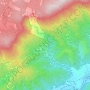 Topografische Karte Langlade, Höhe, Relief