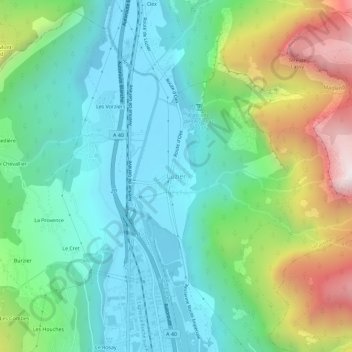 Topografische Karte Luzier, Höhe, Relief