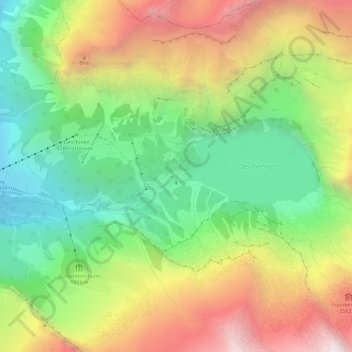 Topografische Karte Oeschinensee, Höhe, Relief