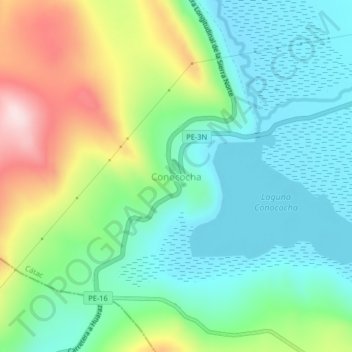 Topografische Karte Conococha, Höhe, Relief