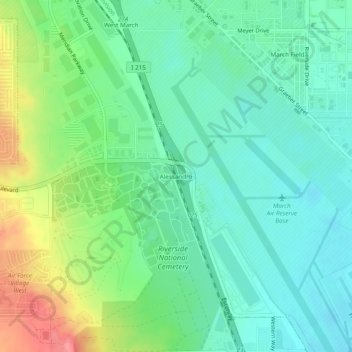 Topografische Karte Alessandro, Höhe, Relief