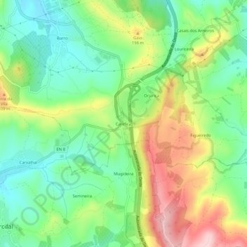 Topografische Karte Catefica, Höhe, Relief