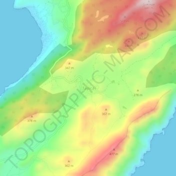 Topografische Karte Taşlıca, Höhe, Relief