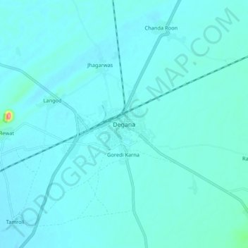 Topografische Karte Degana, Höhe, Relief