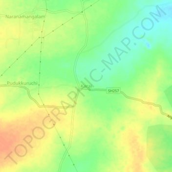 Topografische Karte Karai, Höhe, Relief