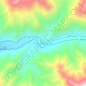 Topografische Karte La Vuelta Yuncaviri, Höhe, Relief