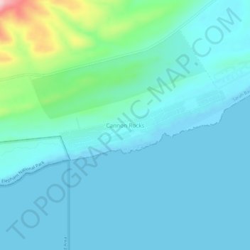 Topografische Karte Cannon Rocks, Höhe, Relief