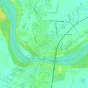 Topografische Karte Santa Maria Maddalena, Höhe, Relief
