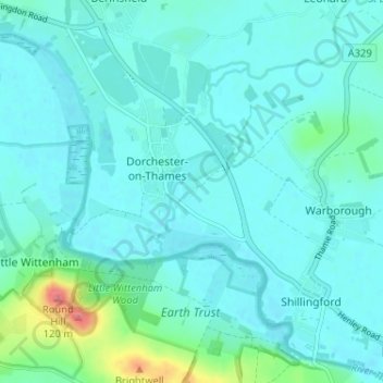 Topografische Karte Overy, Höhe, Relief
