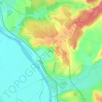 Topografische Karte Marigny, Höhe, Relief