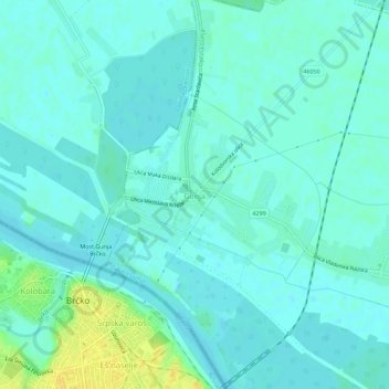 Topografische Karte Gunja, Höhe, Relief