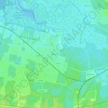 Topografische Karte Villetorte, Höhe, Relief