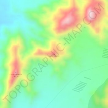 Topografische Karte Cerro Cabuya, Höhe, Relief