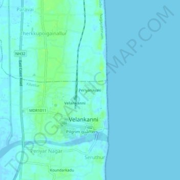 Topografische Karte Periyanayaki, Höhe, Relief