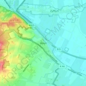 Topografische Karte Wyler, Höhe, Relief
