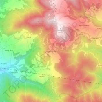 Topografische Karte Casone Carpinelli, Höhe, Relief