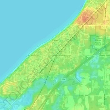 Topografische Karte Union Pier, Höhe, Relief