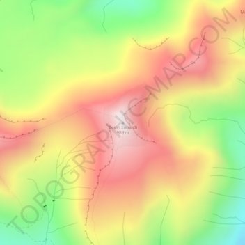 Topografische Karte Beinn Eunaich, Höhe, Relief