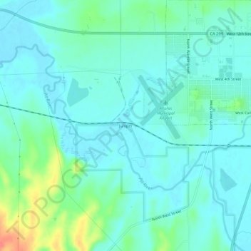 Topografische Karte Juniper, Höhe, Relief