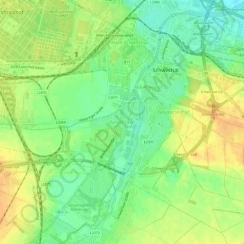 Topografische Karte Rannersdorf, Höhe, Relief