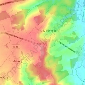 Topografische Karte Landremont, Höhe, Relief