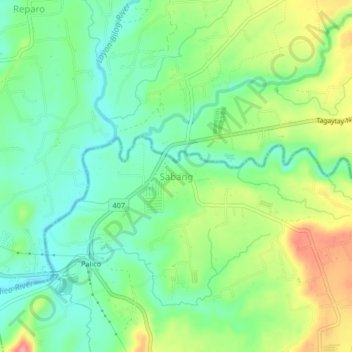 Topografische Karte Sabang, Höhe, Relief