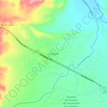 Topografische Karte El Pajonal, Höhe, Relief