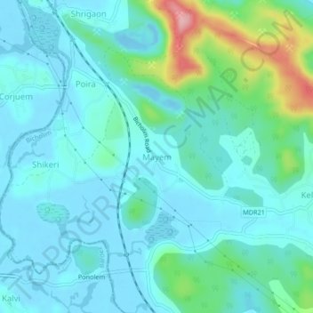 Topografische Karte Mayem, Höhe, Relief