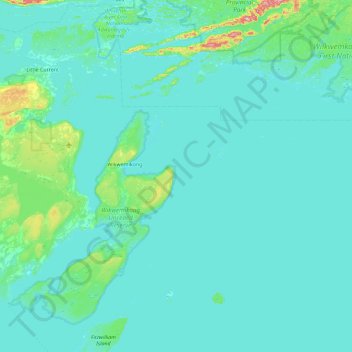 Topografische Karte The Nest, Höhe, Relief