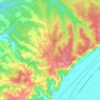 Topografische Karte Cerretti, Höhe, Relief