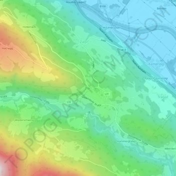 Topografische Karte Zlan, Höhe, Relief