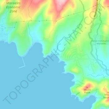 Topografische Karte Biaan, Höhe, Relief