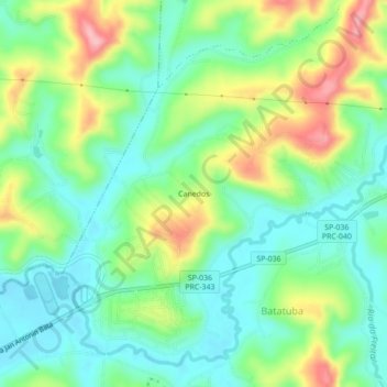 Topografische Karte Canedos, Höhe, Relief